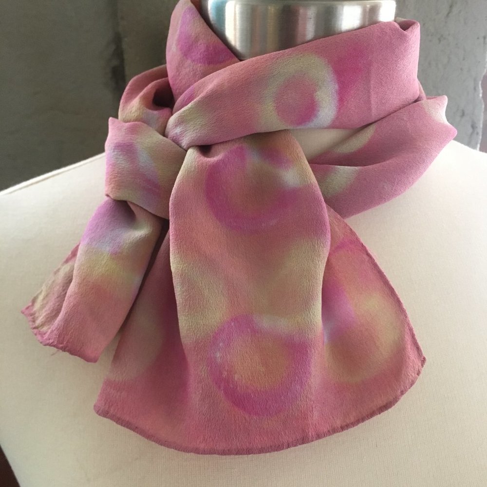 "Circles of Life" Stone Wash Crepe de Chine